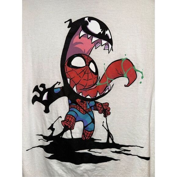 Marvel Men's Large Spider-Man Venom Morphing Design Graphic Print Adult T-Shirt - Picture 2 of 3